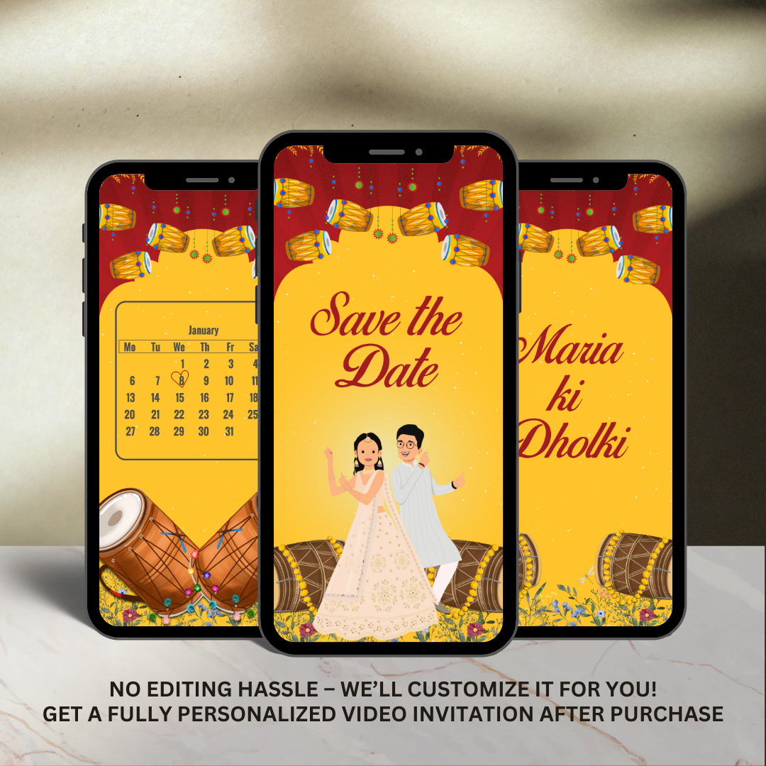 Digital Animated Dholki Night Invitation | MP4 Format - Image 5