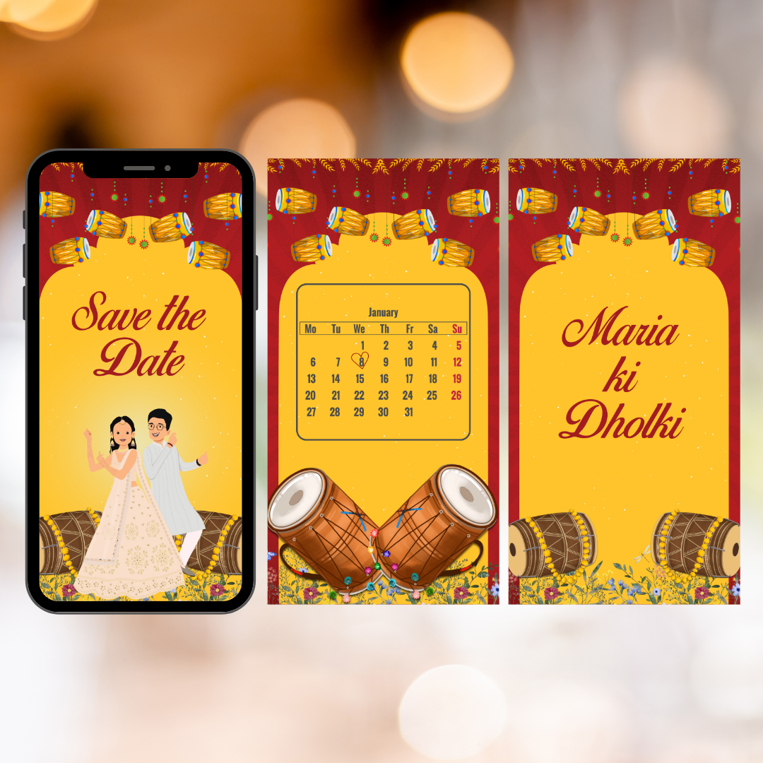 Digital Animated Dholki Night Invitation | MP4 Format - Image 3