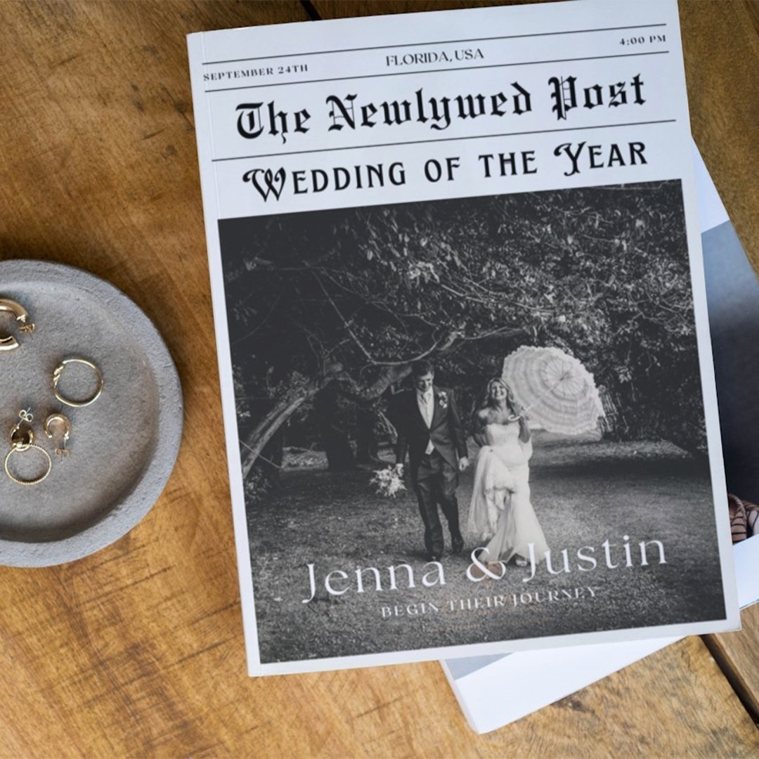 Unique Foldable Customizable Wedding Newspaper | Personalized Wedding Announcement | Printable Wedding News