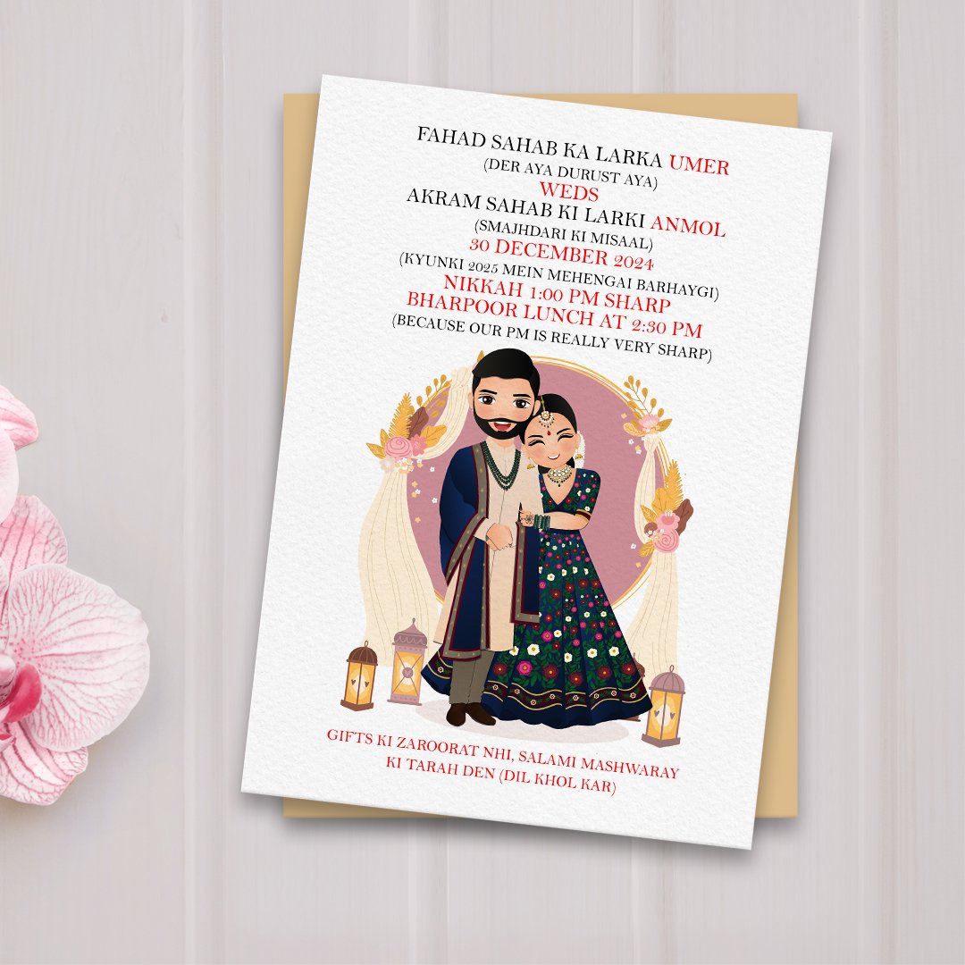 A Funny Take on Illustrated Wedding Invitations | Love, Laughter, and 'I Do'