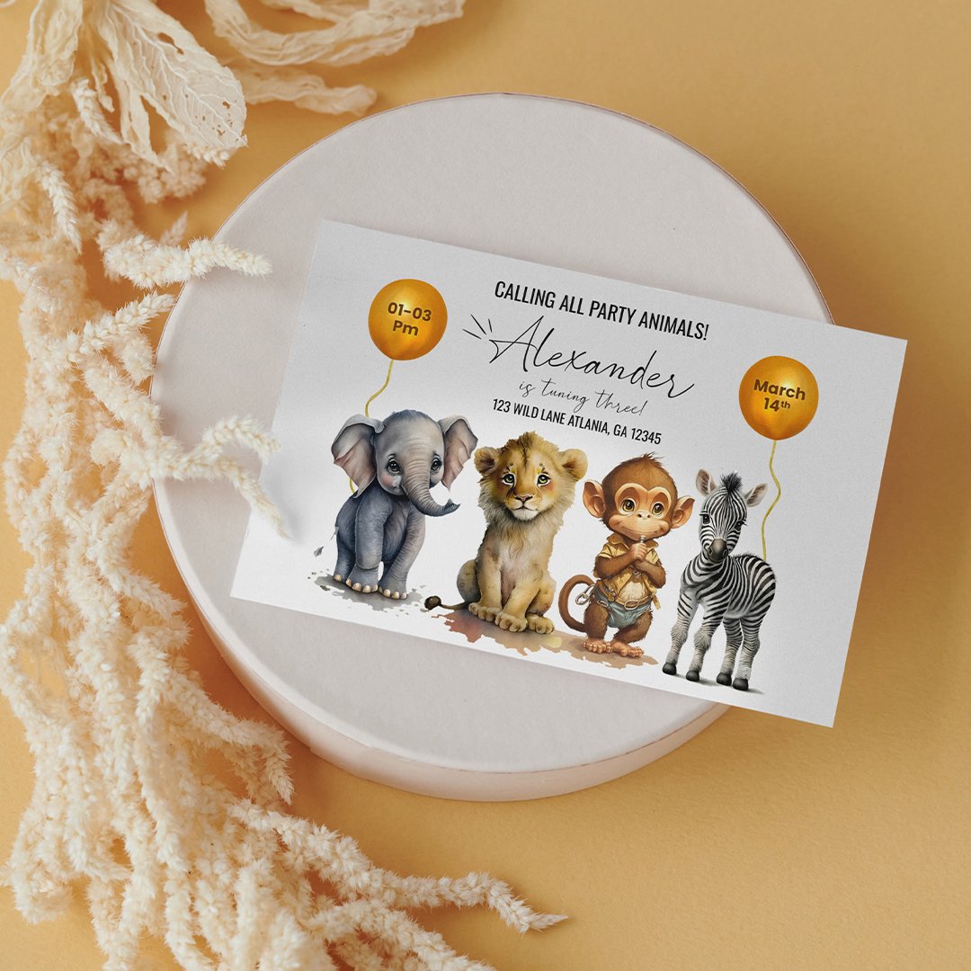 Personalized Wild Animals Birthday Card - Image 2