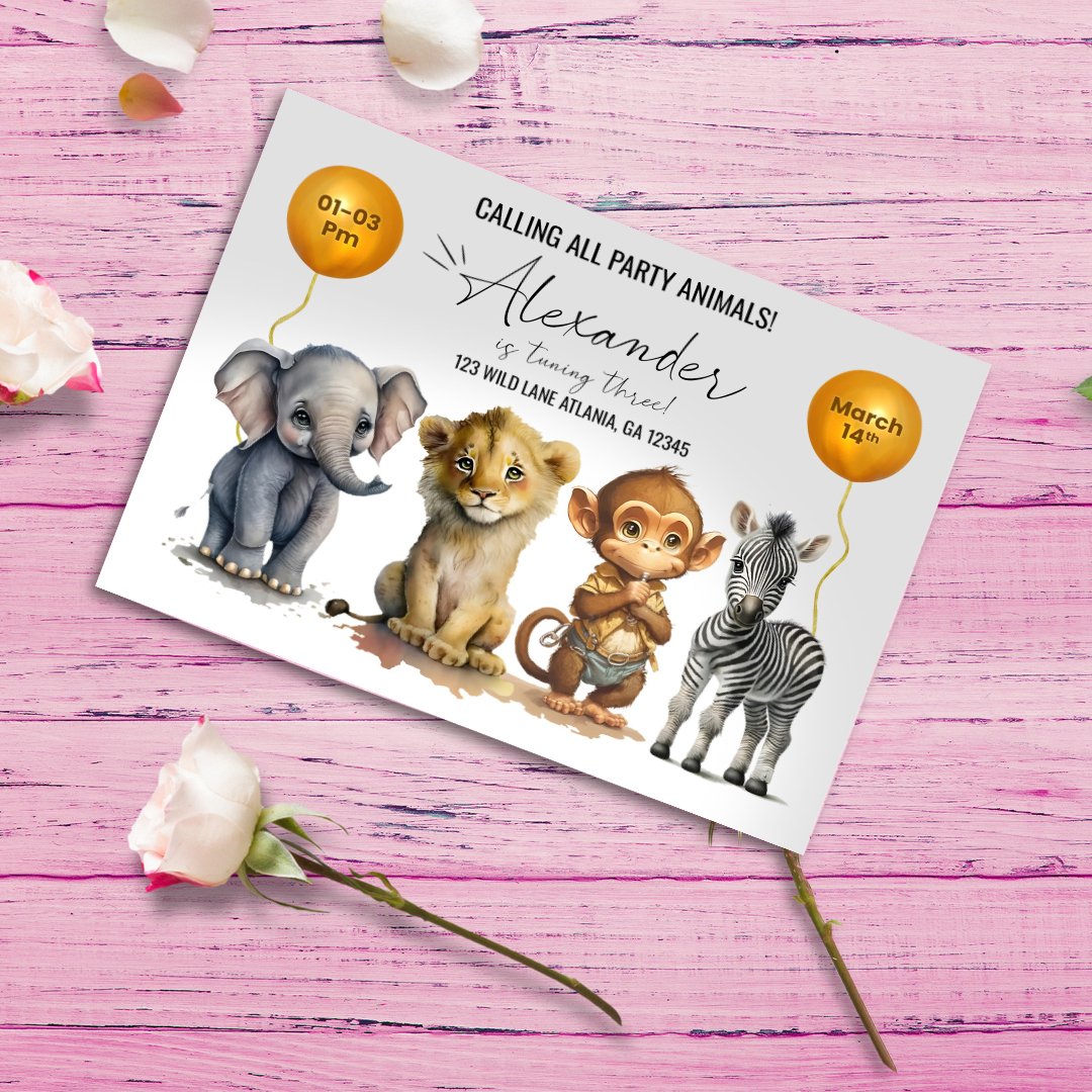 Personalized Wild Animals Birthday Card - Image 3