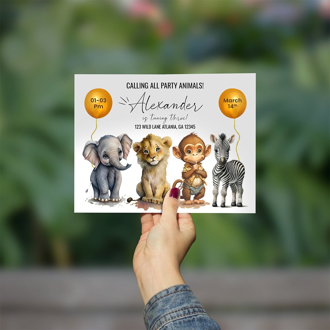 Personalized Wild Animals Birthday Card - Image 4