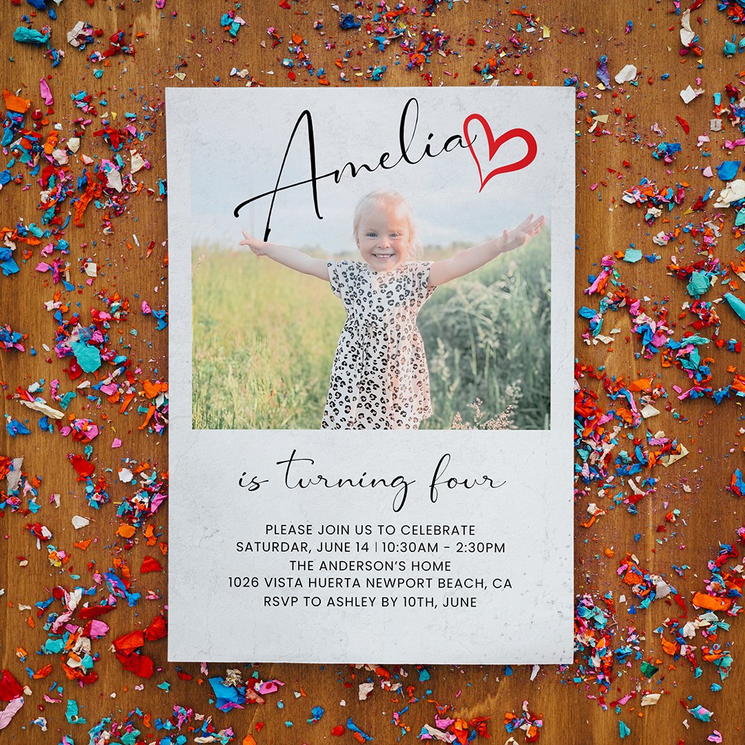 Personalized Kids Photo Birthday Invitation | Custom Printable Card - Image 3