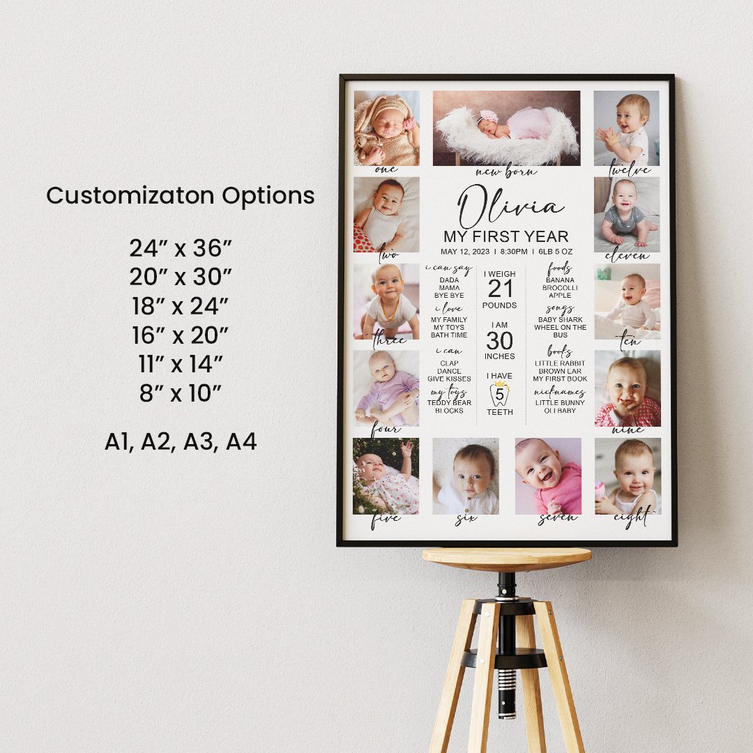 Personalized First Milestone Poster | Celebrate Your Baby’s First Year - Image 5