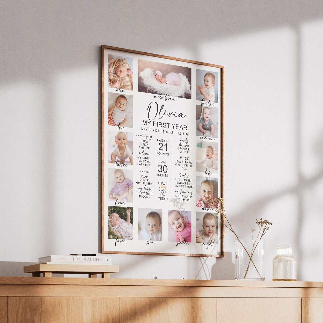 Personalized First Milestone Poster | Celebrate Your Baby’s First Year - Image 3